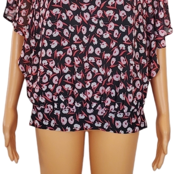 Ann Taylor factory floral short sleeve blouse - Picture 6 of 9